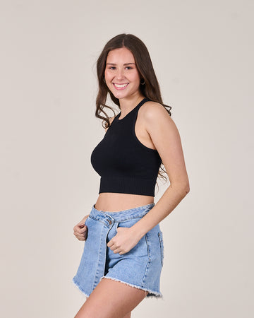 polera mujer crop top Halter Polemic Girl