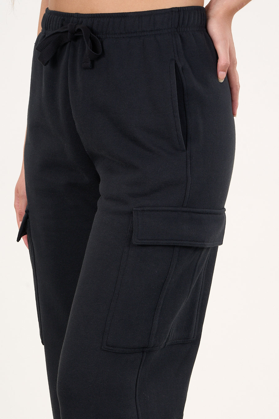 Pantalon Franela Cargo Wide Leg Negro VW4726 – Polemic
