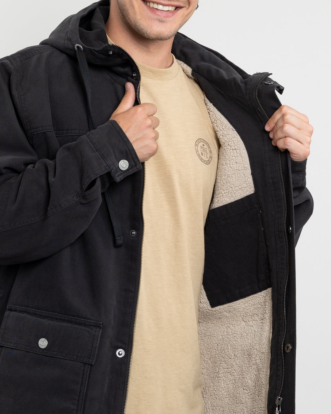 Chaqueta Canvas Hombre forrada en sherpa POLEMIC – Polemic