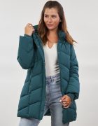 Parka larga full zipper capucha desmontable TW9725-2 VERDE MELANGE